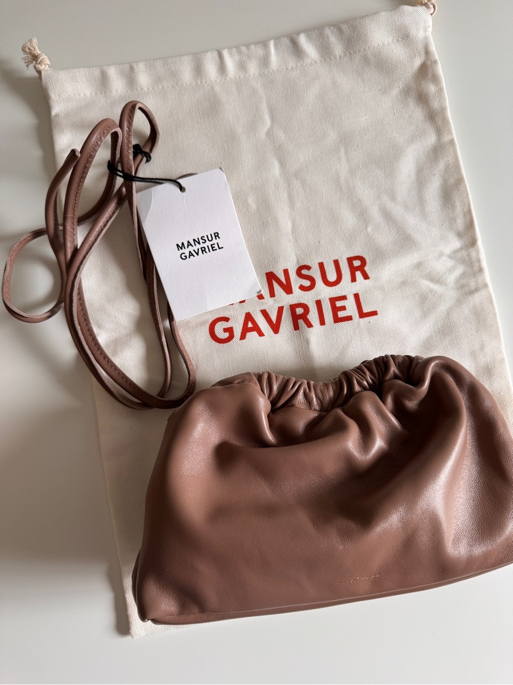Mansur Gavriel Leather Mini Cloud Clutch, NWT